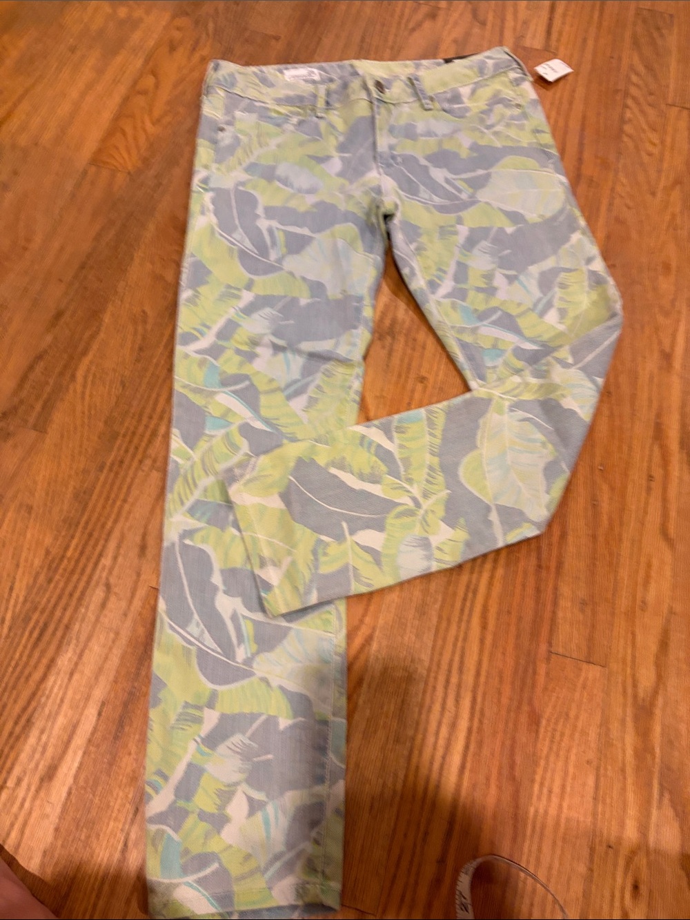 Gap 1969 Always Skinny Jeans Womens‎ 28r Green Blue Tropical Palm Leaf NWT Slim